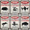Farmhouse Funny Animal Sign Farm Property Protection Plaque Bear Warning Snake Hamster Guinea Pig Chicken Cat Rooster Goose Goat
