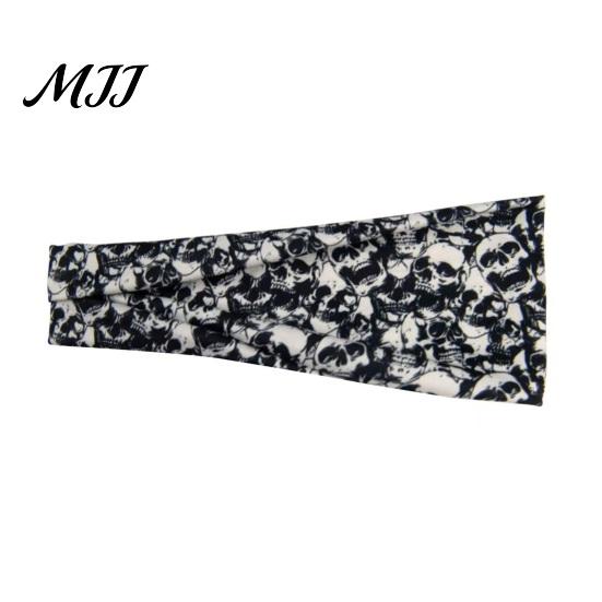 Halloween Sports Accessory Headbands for Women, Cute Pumpkin Ghost Bat Cat Skeleton Wide Hair Bands, Skull Headband Breathable Stretchy Non-Slip
