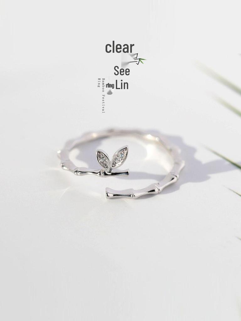 Trendy Adjustable Pure Silver Open Ring for Women - Fashionable Index Finger Design