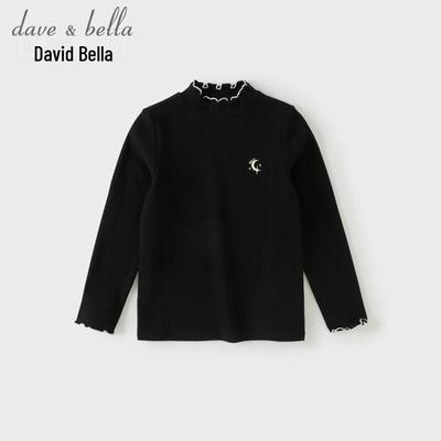DAVE & BELLA Mädchen Langarm Basisschicht T-Shirt mit Rüschenkragen