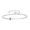 Custom Birthstone Bracelet with Name Personalized, Adjustable Paperclip Link Bracelet, Christmas Birthday Gift for Women