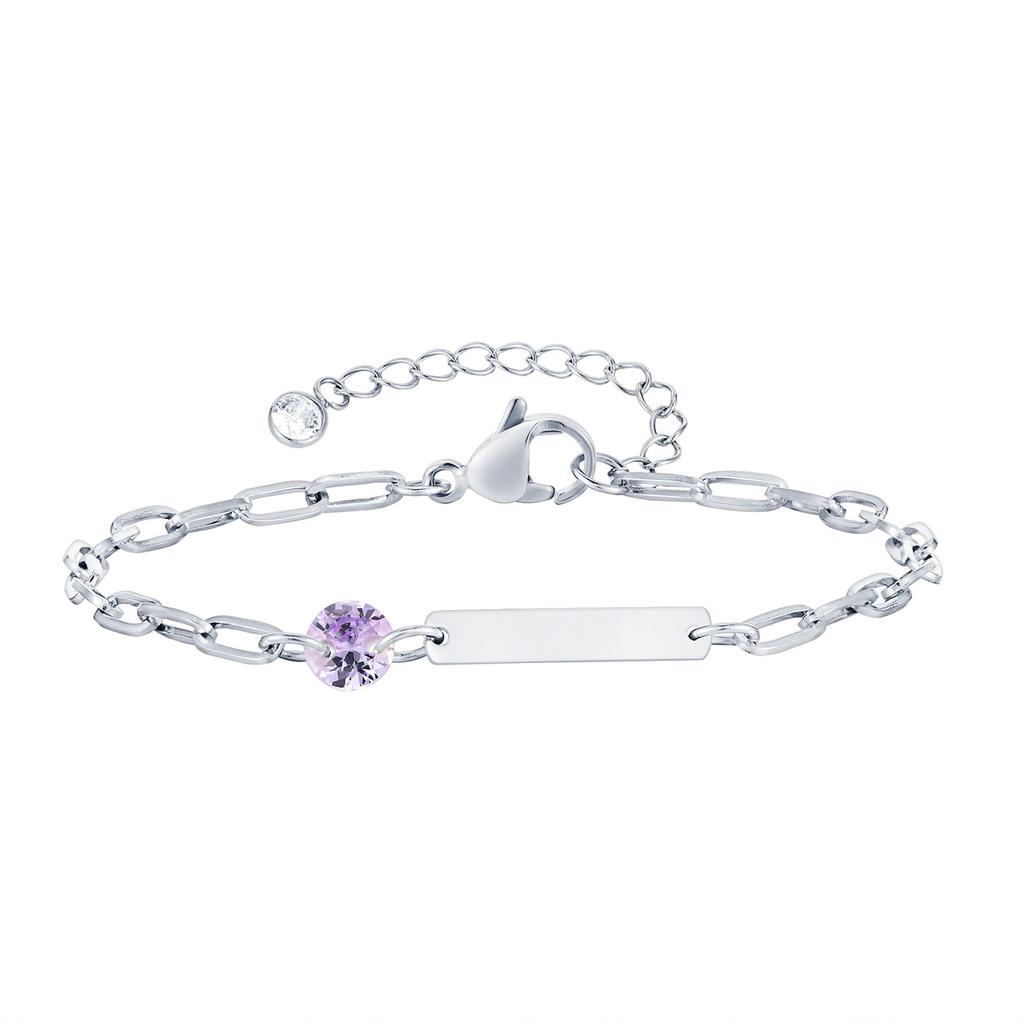 Custom Birthstone Bracelet with Name Personalized, Adjustable Paperclip Link Bracelet, Christmas Birthday Gift for Women