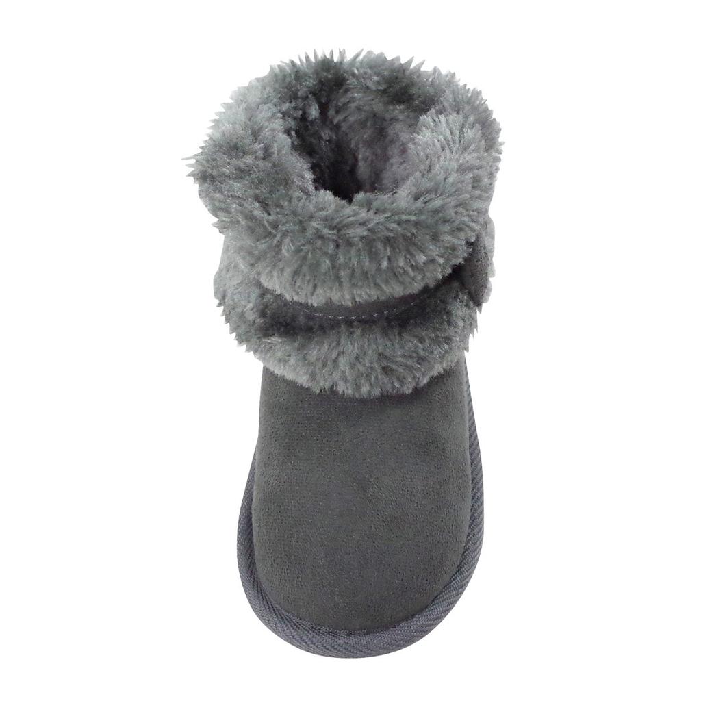 MIKIHOUSE HOT BISCUITS Fur Side Ribbon Boots, Gray, 14cm, 73-9402-973