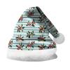 2024 Christmas Double-Sided Fleece Hat for Adults & Kids – Short Plush, Velvet, with Christmas Element Print
