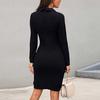 2 Farben Neue Mode Damen OL-Stil Langarm Formeller Blazer Bodycon Kleid S-XXL