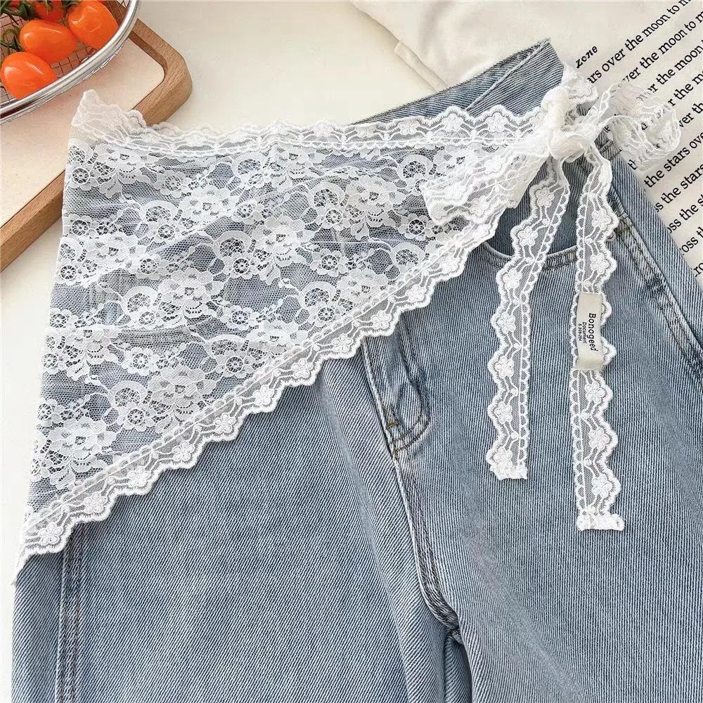 6styles French Pastoral Floral Lace Triangle Hair Scarf Romantic Head Wrap Headband Waist Decor for Women Fashion Accessory Gift