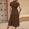 Women's Long Dress Maxi Dress Casual Dress Chiffon Dresses Swing Dress Casual Mature Outdoor Daily Date Ruffled Short Sleeve V-neck Dress