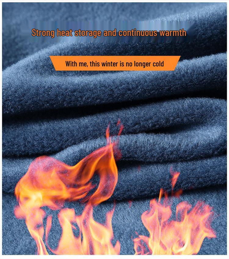 Pánský plyšový kardigan s kapucí - Podzimní/zimní volná bunda, Plus size