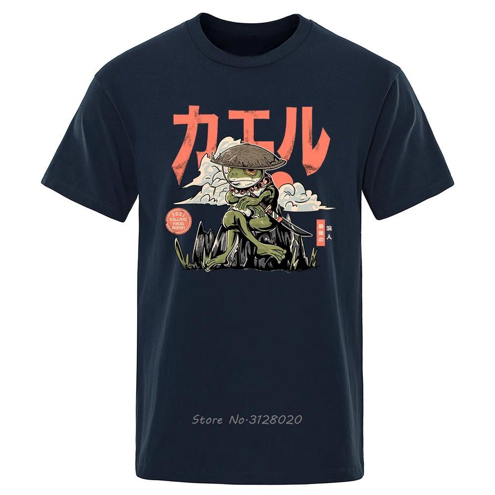 The Last Frog Samurai Anime Print TShirt Men Casual Breathable Tshirt Fashion ONeck Oversized Cotton T Shirt Tees Tops