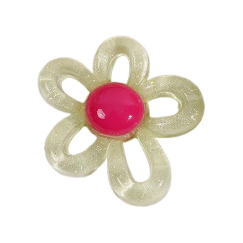

Colorful Hollow Flower Resin Crafts Cute Five-Petaled Flower Accessories Cute Hairpin Phone Cases Jewerly Decor Keychain жёлтый