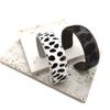 Furry Leopard Print Bangle Stitched C-shaped Open Bracelet Real-leather Horsehair Bracelet  Gift