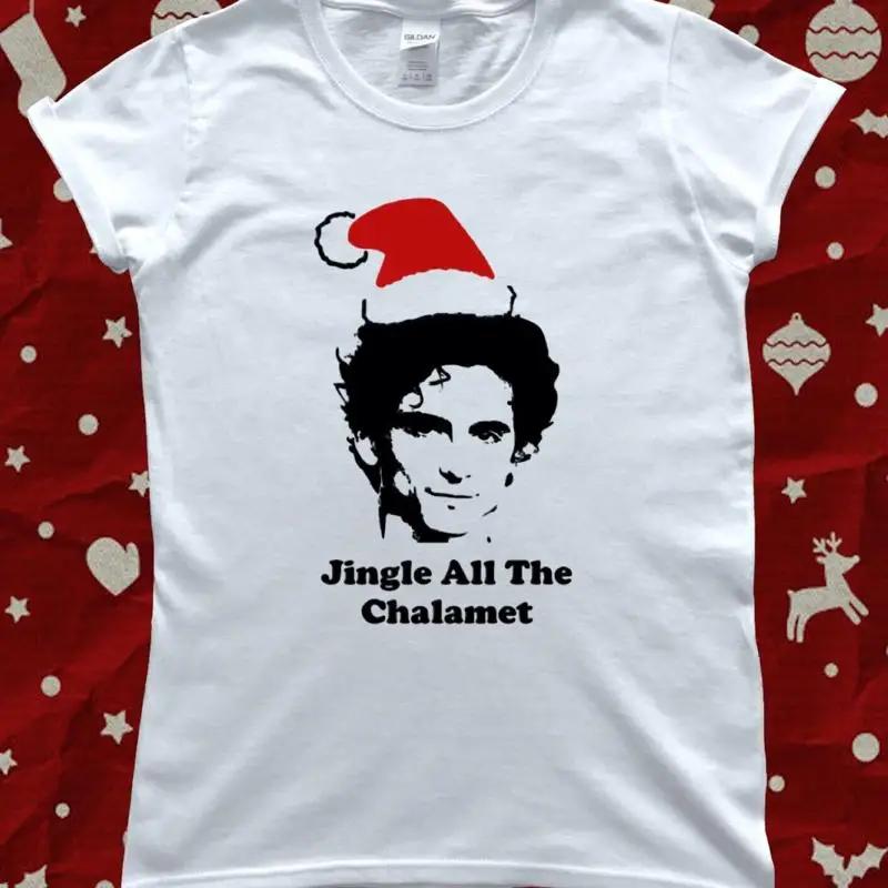 Timothee Chalamet Fan Christmas Funny Xmas Ladies T-Shirt S разноцветный