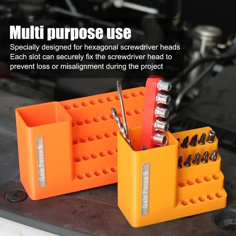 20/50 Slot Portable Screwdriver Bit Storage Box Hex Bit Holder Organizer Lightweight PETG Orange Tool Case for Professional DIY