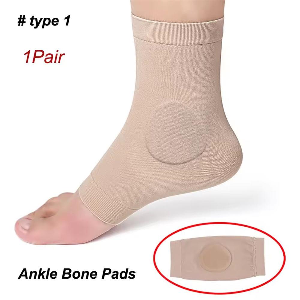 1 Pair Gel Pads Ice Skating Padded Protection Socks Malleolar Sleeves Protection of Front Foot Shin Achilles Tendon Heel  Socks