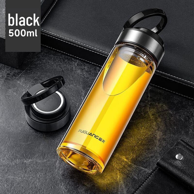 Fuguang Portable Glass Water Bottle with Tea Infuser