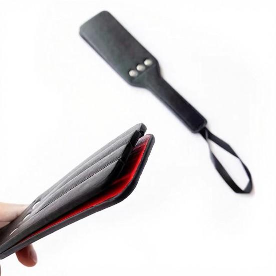 Faux Leather Pat Racket with Rivet Reinforcement Metal Rivets Slit Design Wild Leopard Print Comfortable Grip Imitation Leather Racket