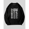 Men's 21 Types of Shark Pattern Casual Crew Neck Sweatshirt