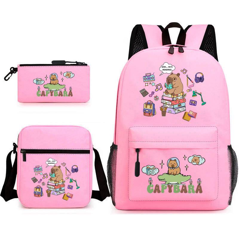 3-teiliges Schulrucksack-Set für Schüler Große Kapazität Oxford-Stoff Schultasche mit Schultergurt und Federmäppchen