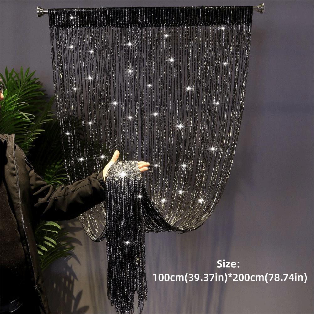 Straight Line Straight Line Curtains 100cm*200cm Tassel Curtains Wedding Decoration