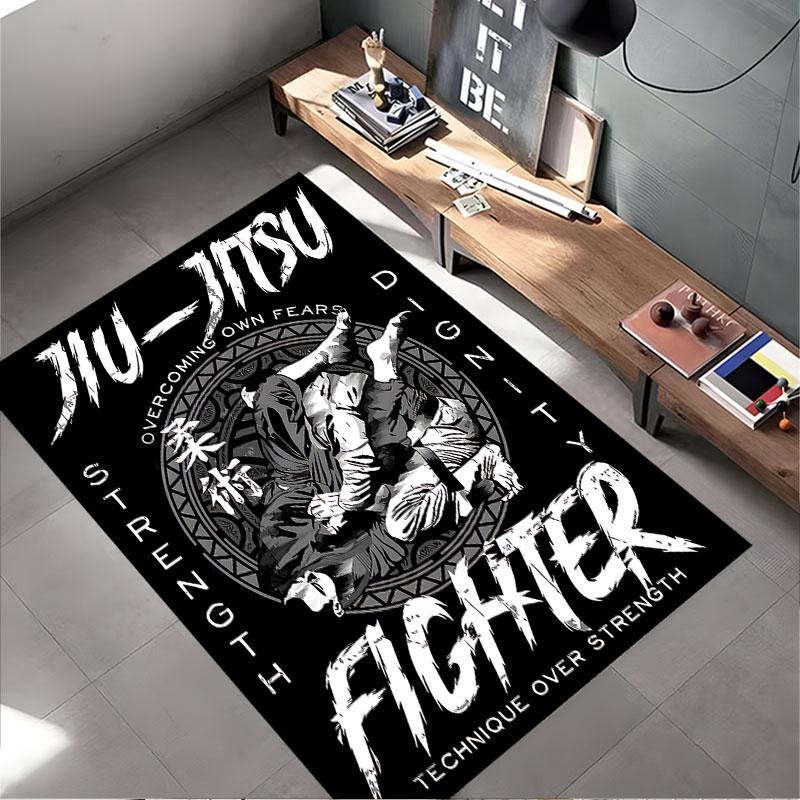 Jiu-Jitsu Fighter Strength Design suitable as a non-slip mat for the living room or bedroom sofa