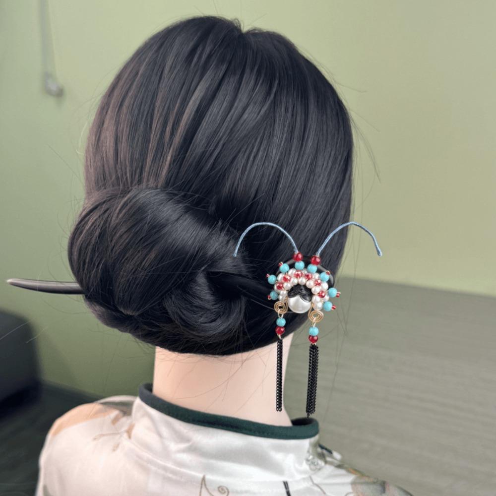 Tassel New Chinese Style Hair Clip Red Hanfu Hairpin Beijing Opera Hair Accessories  Bridal