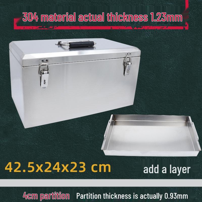 Große, wasserdichte Werkzeugkiste aus 304 Edelstahl - Fahrzeugmontierte Aufbewahrung für Kleingeräte