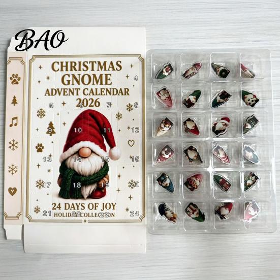 Decorative Branch Ornaments Coastal Gnome Advent Calendar, 24Pcs Acrylic 2D Sea Glass Ornament Set Christmas Window Decorations with Hanging