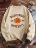Plus Size Women'S Halloween Pumpkin Print Casual Crew Neck