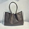 2025 New Cowhide Handmade High-end Woven Bag French Casual Handheld One-Shoulder Crossbody Women's Bag Tote Bag
