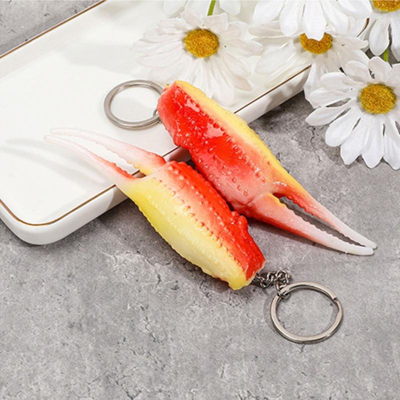 Creative Fried Crab Keyring Amusing Addition To Accessories Ornament Great For Everyday Carry or Gift Giving