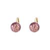 Purple Gold Foil Round Ball Earrings - Light Luxury, Elegant Women's Ear Cuffs Jewelry