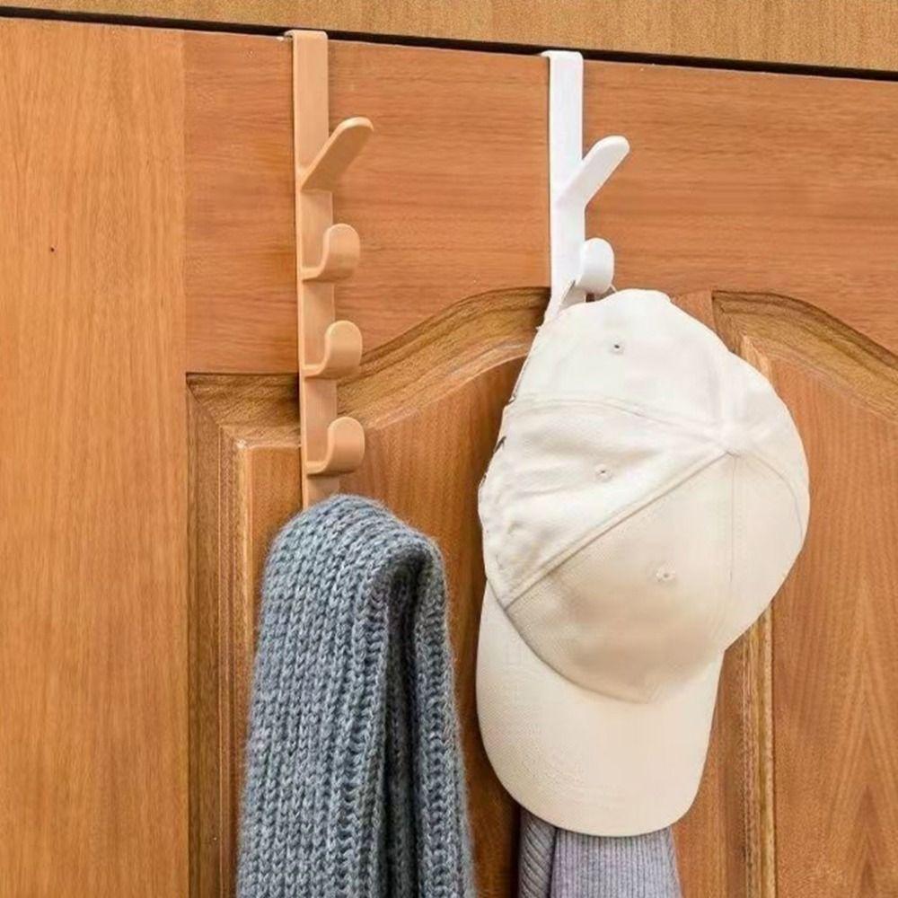 2Pcs Clothes Storage Door Hanger Hooks Rails Hanging Rack Storage Holder Clothes Bag Caps Purse