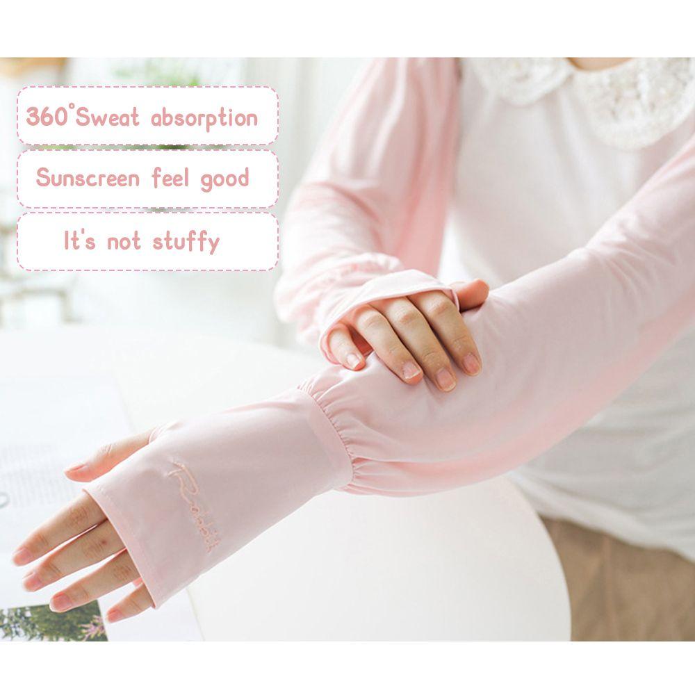 1 Pair Fashion Driving Sports Sunscreen Summer Ice Silk Sleeves UV Protection Long Arm Gloves Loose Arm Sleeves