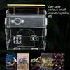 Reptile Terrarium Acrylic Portable Portable Small Reptile Breeding Box Spider Tortoise Snail Terrarium Reptiles Pet House Cage