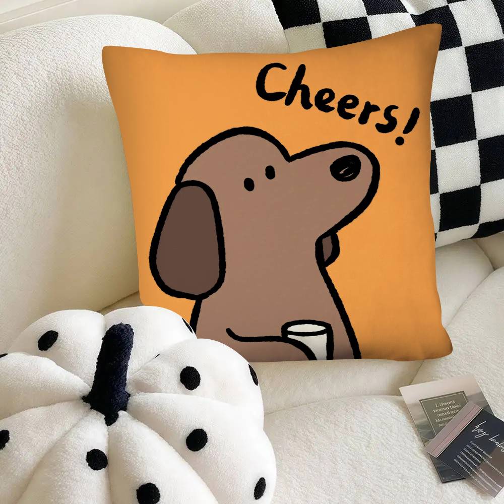Ура Животные Милый Мультяшный Наволочка Квадратная Подушка Спальня Диван Отдых Комфорт Подушка Автомобиль Домашний Декор 16x16Inch