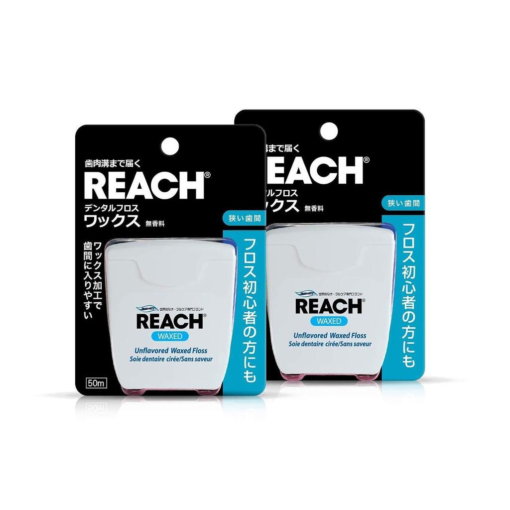 REACH Filo Interdentale Cerato Senza Aroma 50m Confezione da 2 x