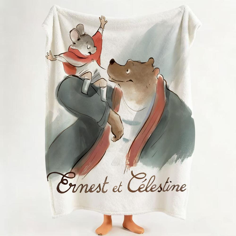 Movie E Ernest C Celestine Throw Flannel Throw Blanket Suitable for Sofa,Living Room,Bedroom