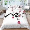 3D Family Bedding Single Double Bed Full Size Bedding Plum Blossom Pattern Pillowcase and Quilt Cover Noble and Washable Family Decoration