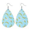 Summer Fashion Lightweight Faux Leather Earrings for Women Fruit Leaf Beach Teardrop Drop Dangle Earrings Jewelry Gift Wholesale