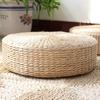 Hand Made Plaited Futon Mat Bulrush Mat Floor Mat Round Japanese Solid Color Bay Window Mat