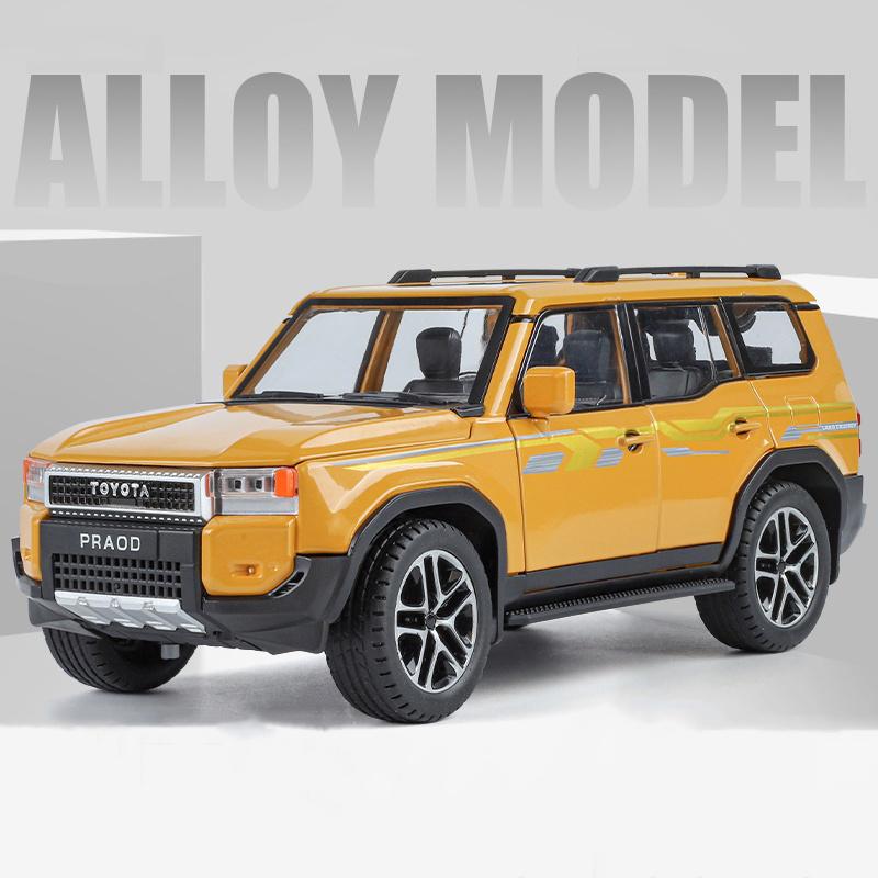 Xmwcj1 1/24 Toyota 2024 PRADO Land Cruiser Lc250 Alloy Car Model Diecast Metal Toy Off-road Vehicle Car Model Sound and Light Kids Gift