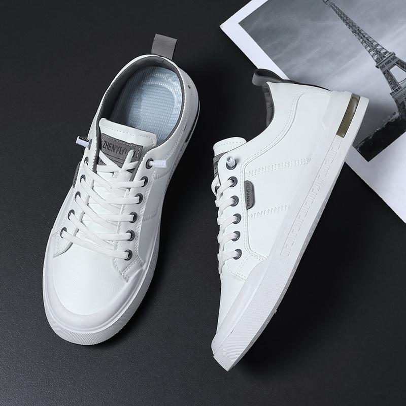 Fashion White Brand Men's Casual New Leather Shoes Man Big Size 48 Non-slip Sports Fashion Comfortable Sneakers Male Flat Slip-on Casual