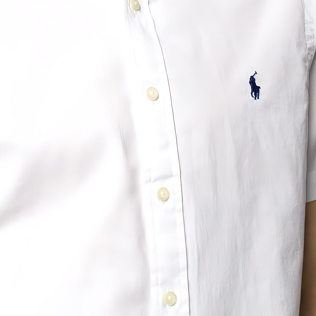 Polo Ralph Lauren FW22 Solid Oxford Short Sleeve Shirt Men shirts White 710794605-002