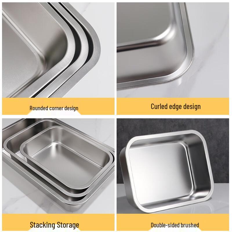 Anyi 304 Stainless Steel Rectangular Serving Pan