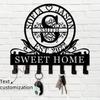 Custom Metal Key Hook Rack Wall Mounted Holder Personalized Name Entryway Organizer Valentine Gift
