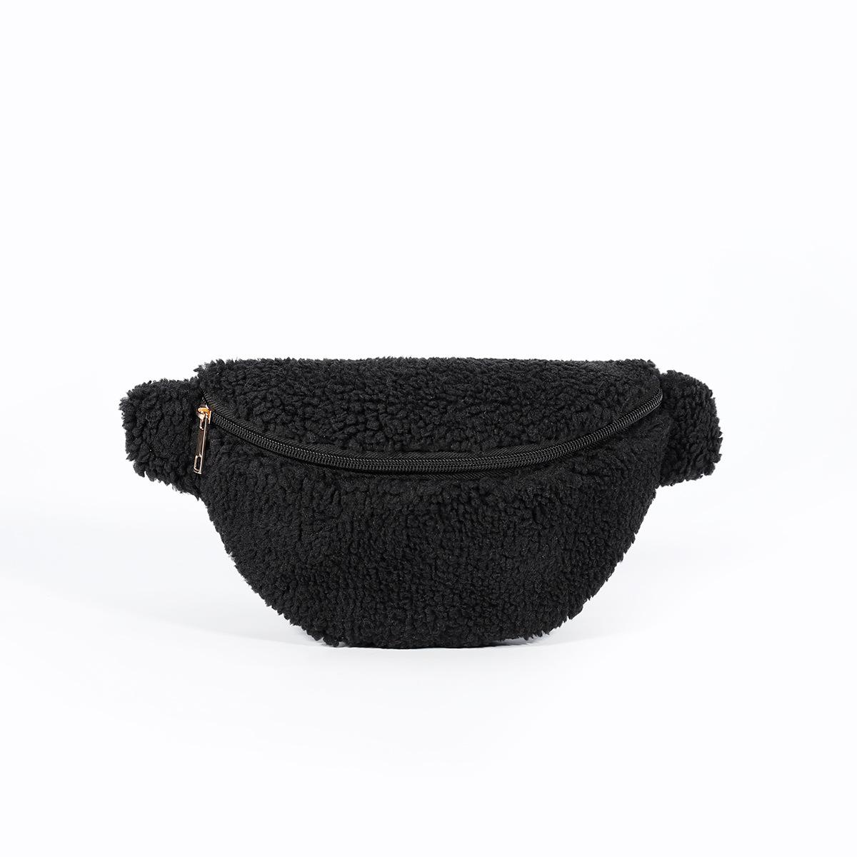 

Новая плюшевая сумка кроссбоди новая волна женской вместительной сумки-сэндвича более модная сумка на плечо 23*8*15cm чёрный