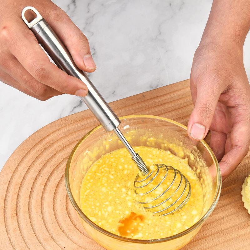 Frusta per Uova in Acciaio Inossidabile Sbattitore Semiautomatico Frullino Manuale a Mano Mescolatore per Uova Crema Frusta Accessori per Pasticceria Utensile per Uova