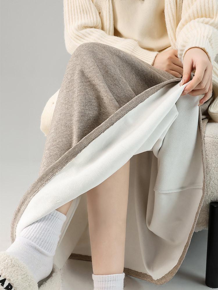 Women's High Waist Gray A-Line Skirt - Early Spring 2026 Collection, Slimming Mid-Length Design