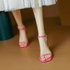 Great To Wear One-word Open-toed Sandals for Women In Summer 2025, New Pink Thick Heel Non-slip Empty Shoes for Women's Sandals