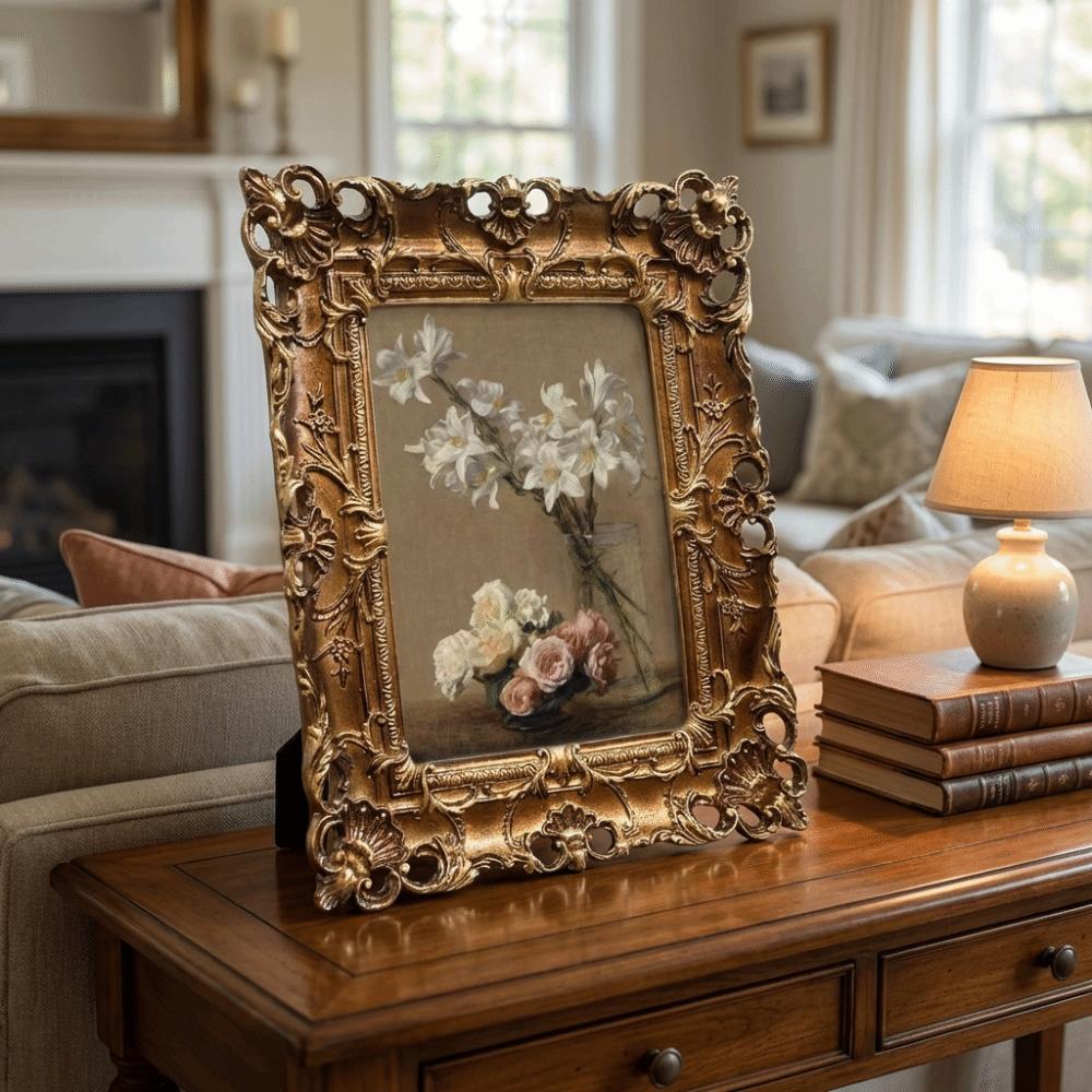 Luxury Ornate Picture Frame Resin Photo Stand Photo Props Frame Ornaments  Living Room